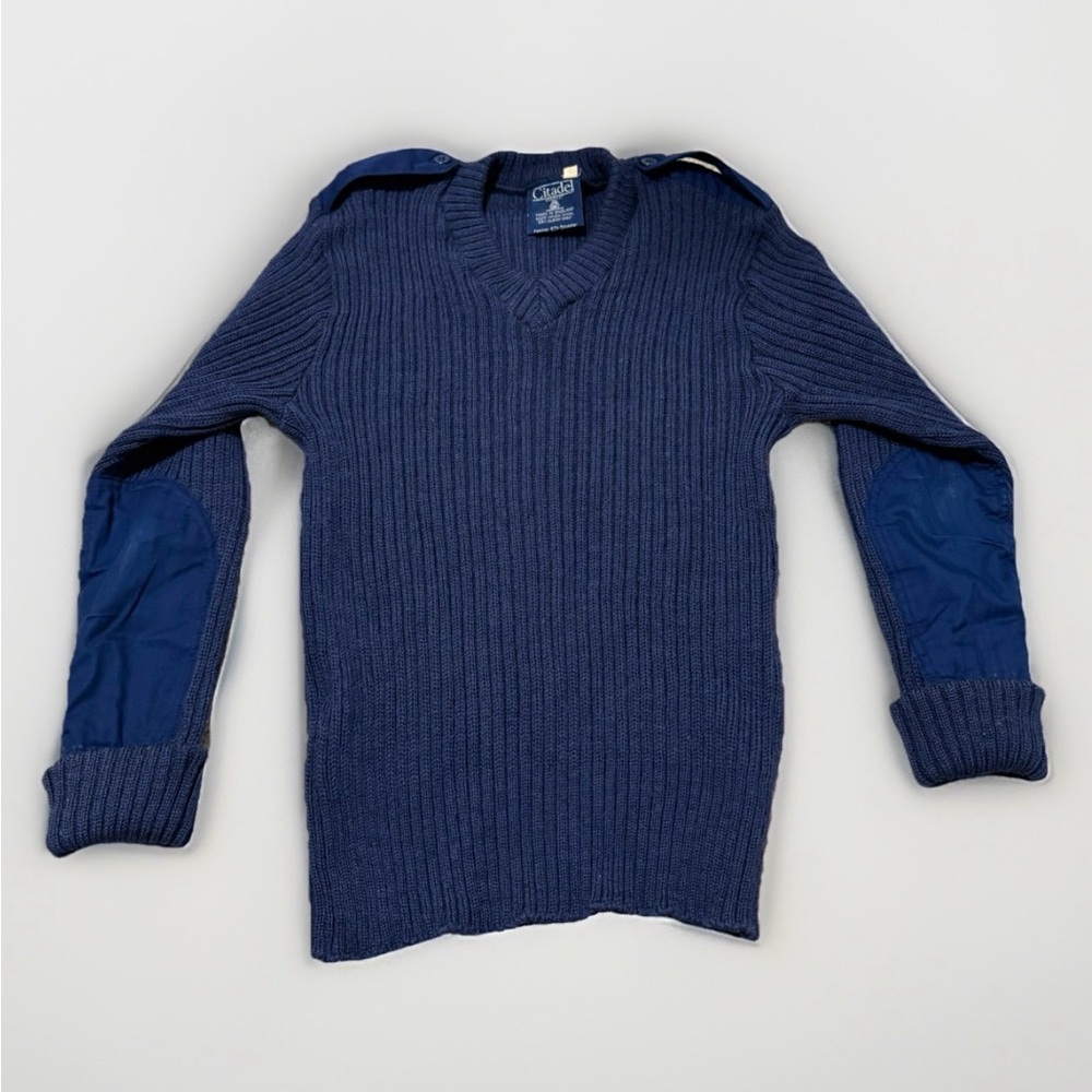 Vintage Citadel Military Wool Sweater – Unisex Navy | Made in England